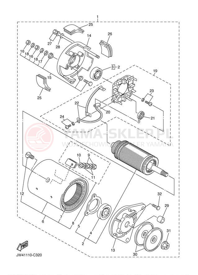 Schemat "rozrusznik" do Yamaha PRO HAULER 700 YXP700AS