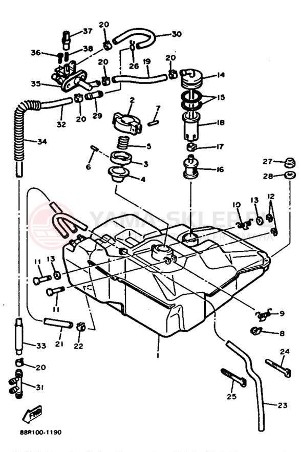 Schemat "zbiornik paliwa" do Yamaha EXCITER II EX570R