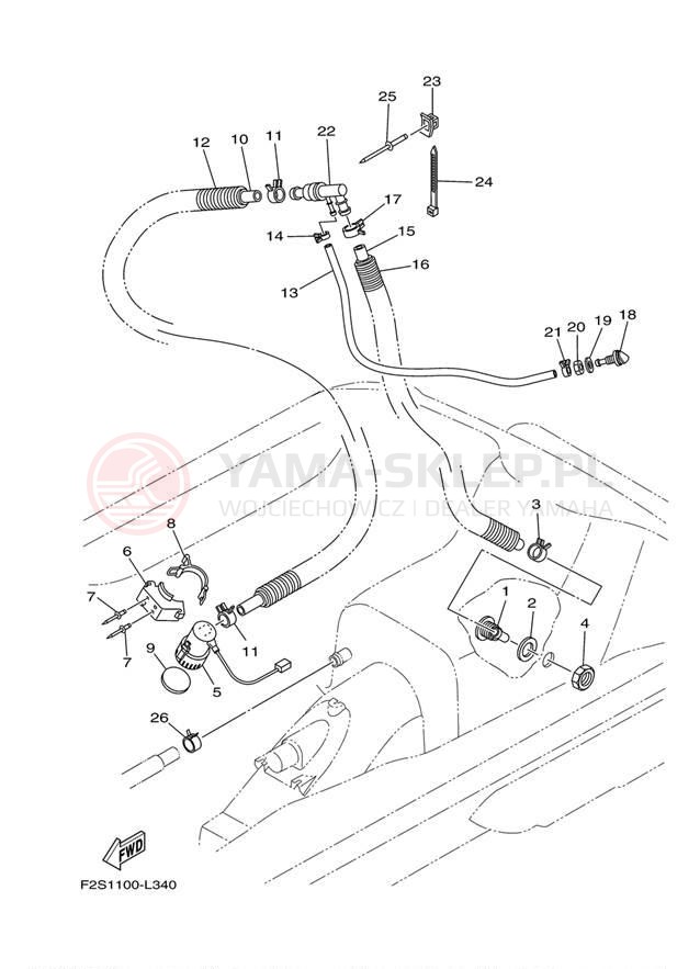 Schemat "Pompa bigle" do Yamaha WAVE RUNNER FX SHO FA1800L