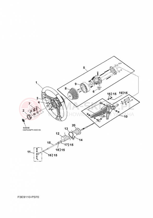 Schemat "Półki zawieszenia" do Yamaha AR192 RM1800AP/RM1800BP