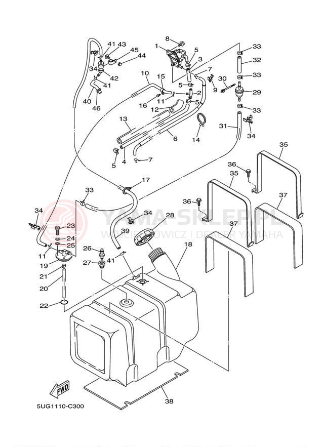Schemat "zbiornik paliwa" do Yamaha RHINO 660 YXR660FAS