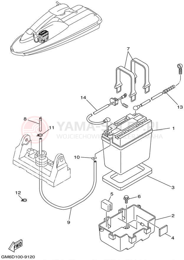 Schemat "układ elektryczny" do Yamaha SUPER JET SJ700AZ
