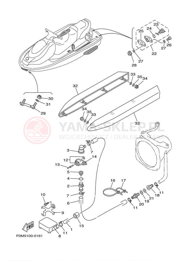 Schemat "HULL & DECK" do Yamaha XL700 XL700Z