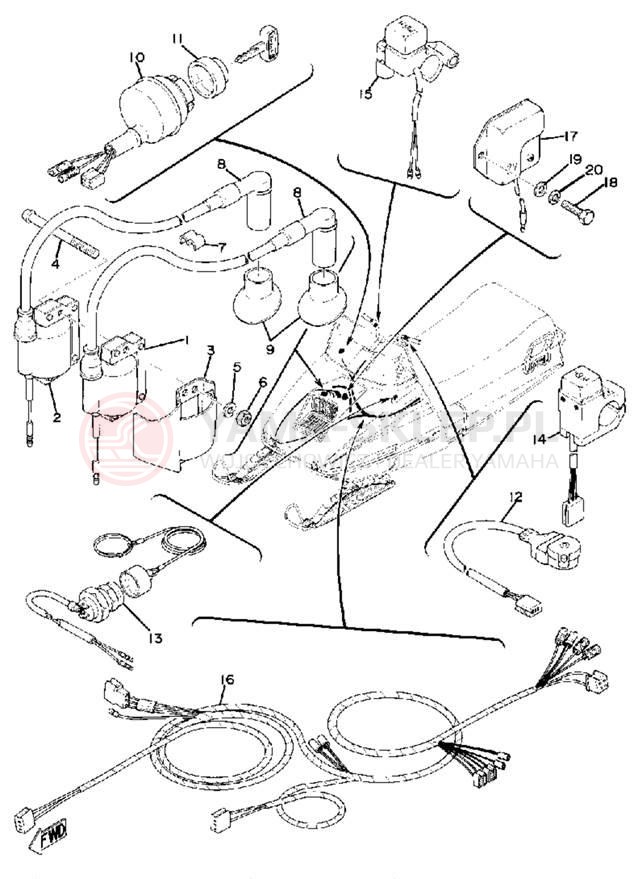 Schemat "układ elektryczny" do Yamaha PR440