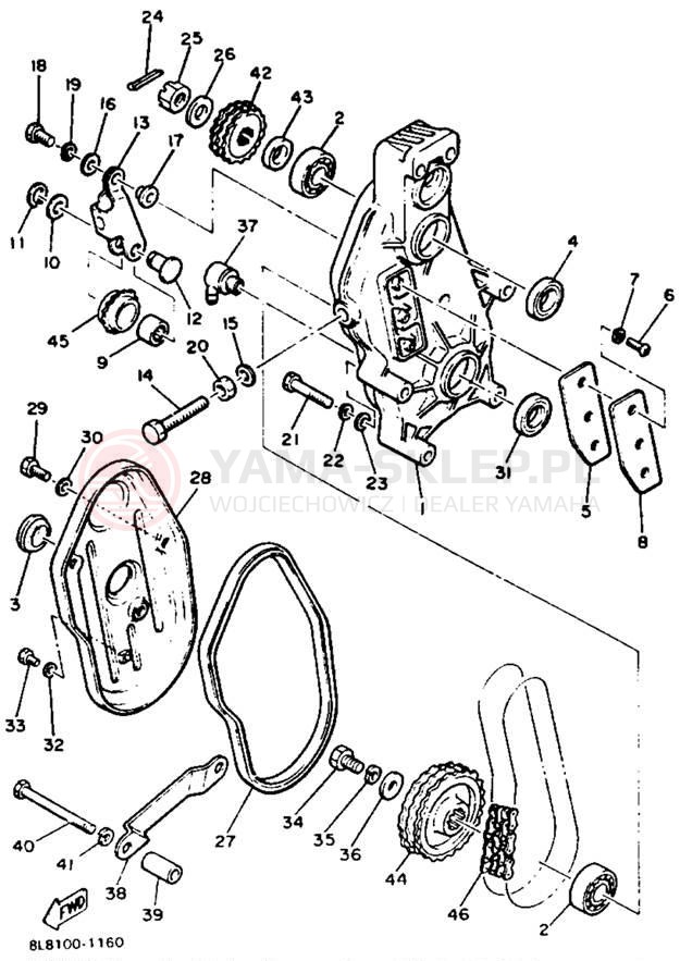 Schemat "Układ napędowy" do Yamaha XLV XL540N