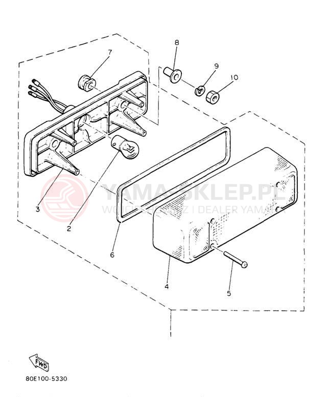 Schemat "lampa tył" do Yamaha BRAVO LT BR250TA