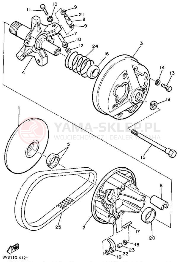 Schemat "PRIMARY SHEAVE" do Yamaha PHAZER PZ480N