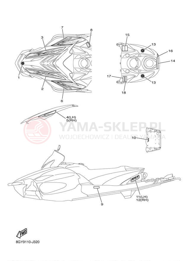 Schemat "naklejki" do Yamaha APEX MTX RX10MTZW