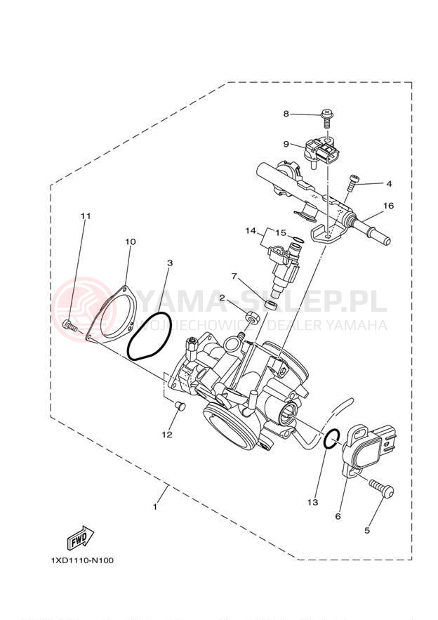 Schemat "Układ wtryskowy" do Yamaha VIKING 700 YXM700DER