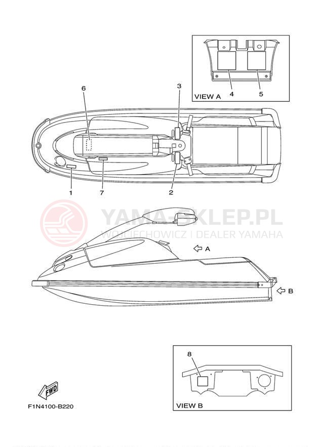 Schemat "naklejki" do Yamaha SuperJet SJ700BD