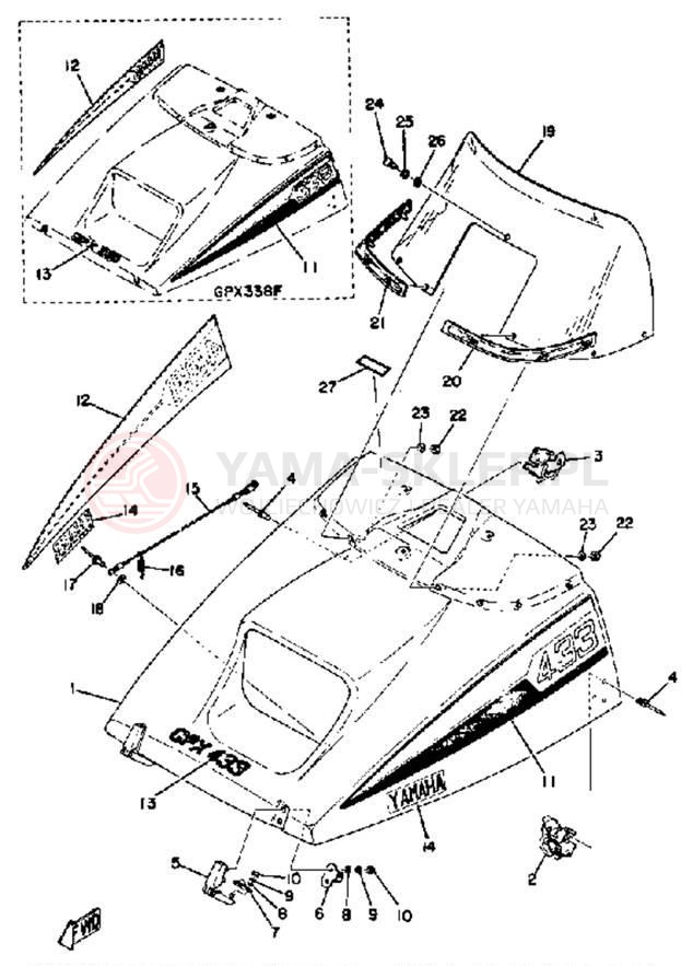 Schemat "SHROUD" do Yamaha GPX338F/GPX433F