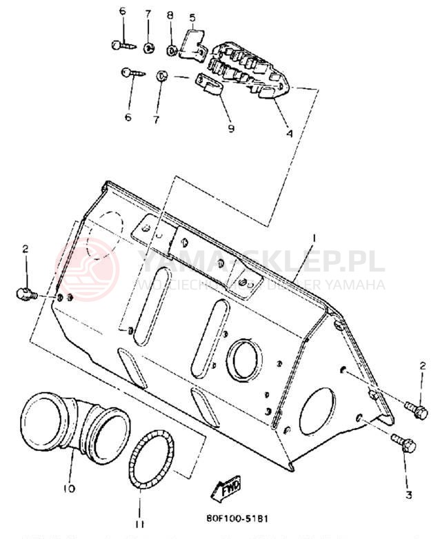 Schemat "STEERING GATE" do Yamaha BRAVO LT (LONG TRACK) BR250TR