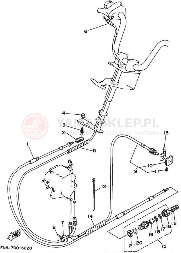 Schemat "Układ chlodzenia" do Yamaha WAVE RUNNER VXR WRB650T