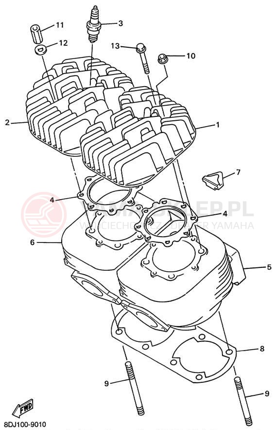 Schemat "głowica" do Yamaha VENTURE 500 XL VT500XLC