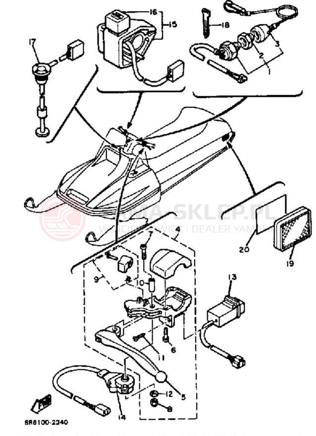 Schemat "układ elektryczny" do Yamaha SR540E