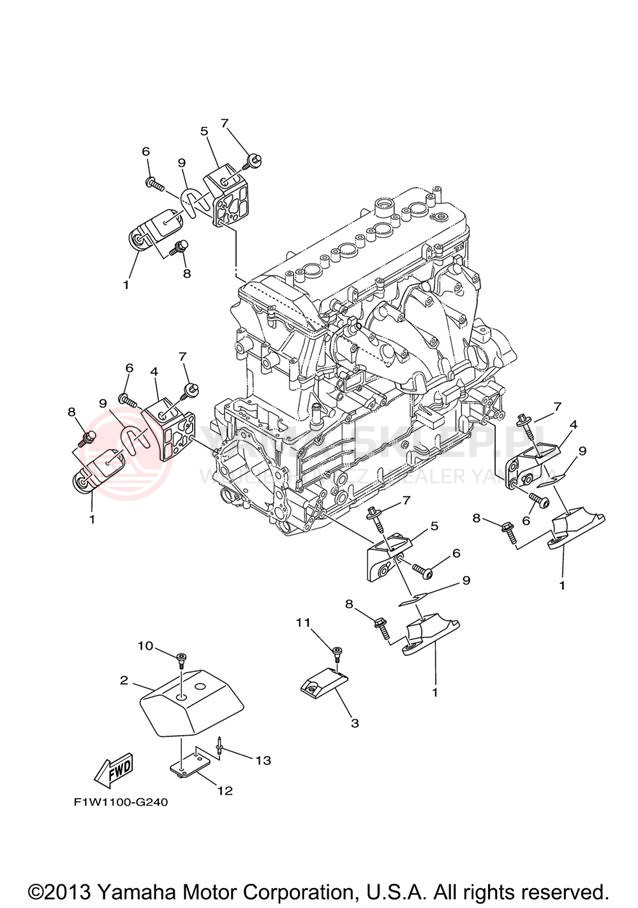 Schemat "Mocowanie silnika" do Yamaha FX CRUISER SHO FX1800AJ