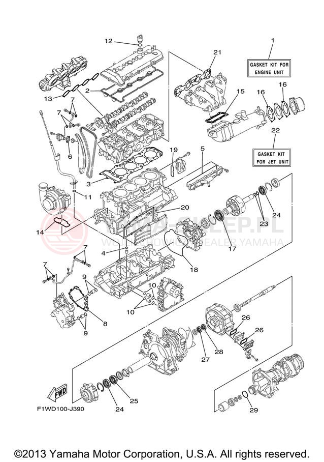 Schemat "Zestaw naprawczy" do Yamaha WAVERUNNER FZS GX1800AJ
