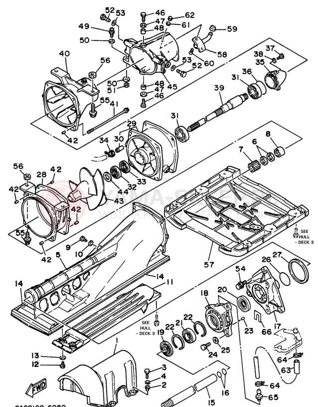 Schemat "JET UNIT" do Yamaha WAVE RUNNER III WRA650U