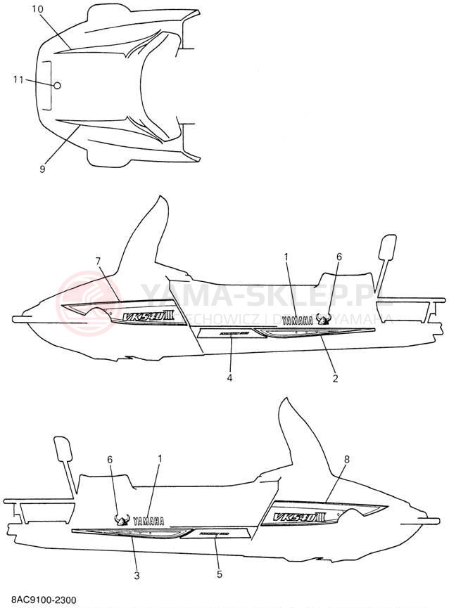 Schemat "naklejki" do Yamaha VK540 III VK540EG