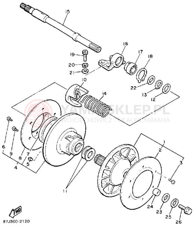Schemat "Przeniesienie napędu" do Yamaha PHAZER II PZ480S