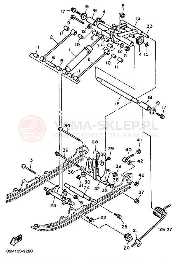 Schemat "TRACK SUSPENSION" do Yamaha EXCITER EX570N