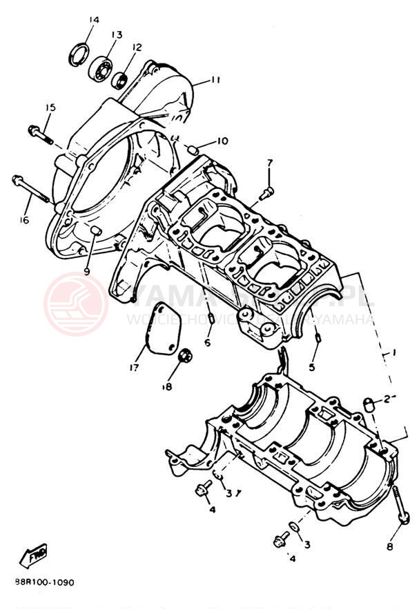 Schemat "Obudowa silnika" do Yamaha EXCITER II EX570T