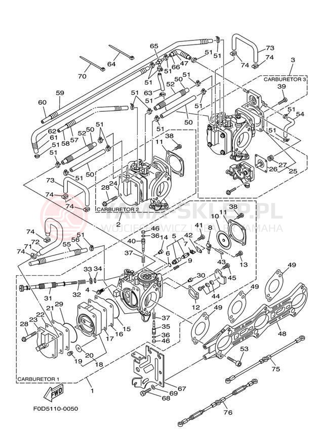 Schemat "Gaźnik" do Yamaha XL1200 LTD XA1200Y