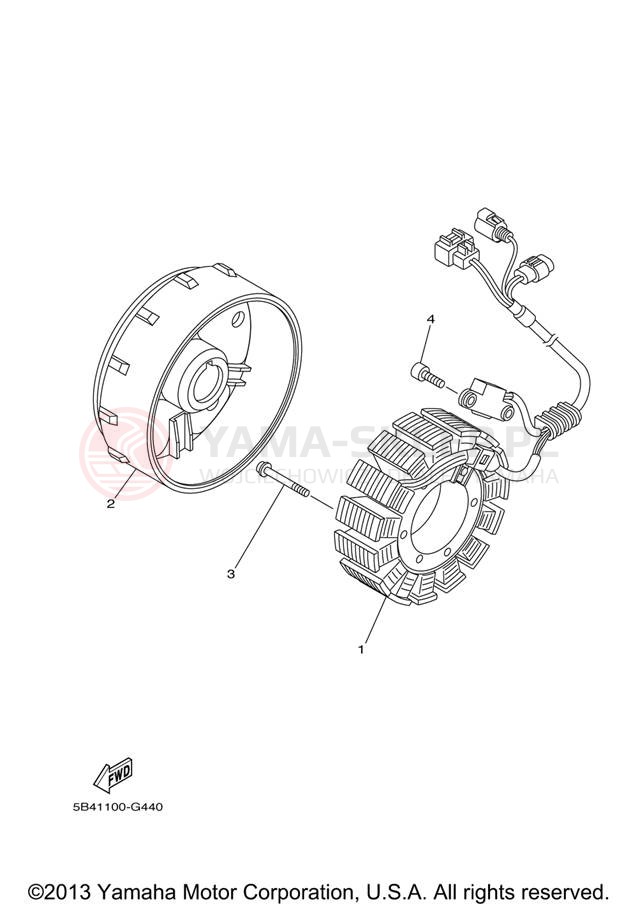 Schemat "prądnica" do Yamaha RHINO 700 FI HUNTER YXR70FHX