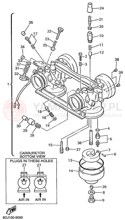 Schemat "Gaźnik" do Yamaha VENTURE 500 XL VT500XLC
