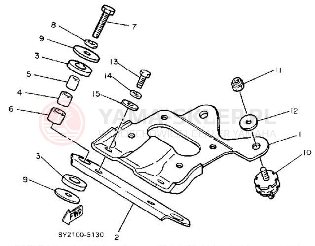 Schemat "Mocowanie silnika" do Yamaha EXCEL III EC340L