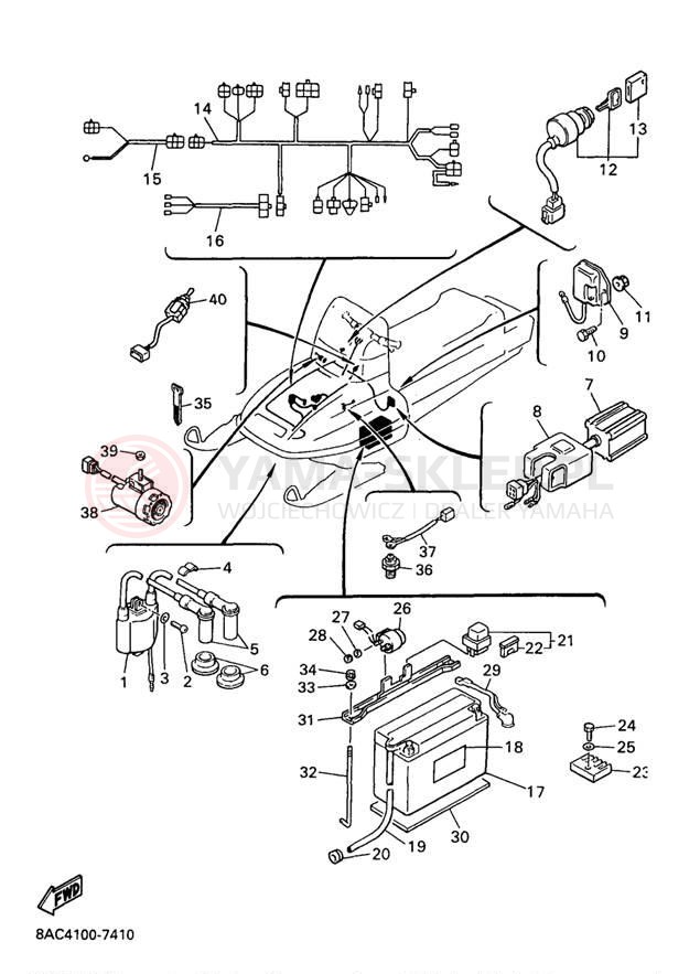 Schemat "układ elektryczny" do Yamaha VK540 II VK540EA