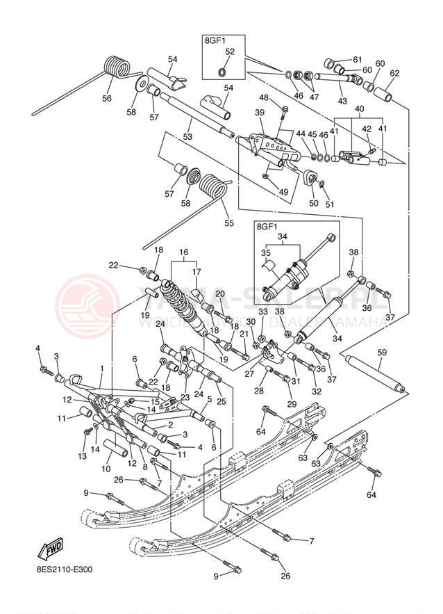 Schemat "Zawieszenie gąsiennicy" do Yamaha NYTRO RS90NL/RS90L