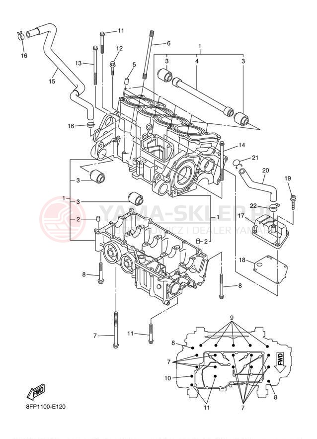 Schemat "Obudowa silnika" do Yamaha APEX RTX RX10RTL