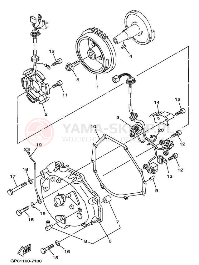 Schemat "prądnica" do Yamaha WAVE RUNNER GP1200 GP1200V