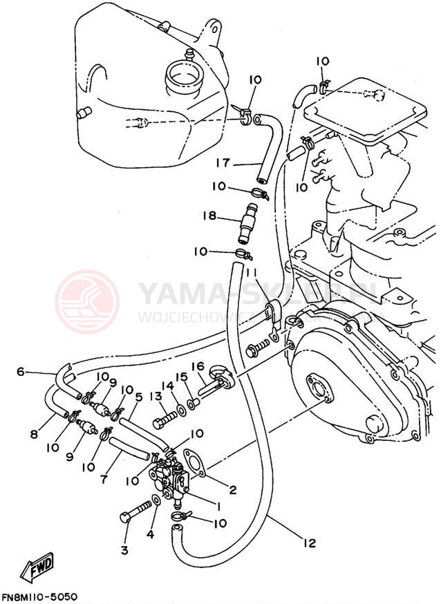 Schemat "Pompa olejowa" do Yamaha WAVE RUNNER VXR WRB650T