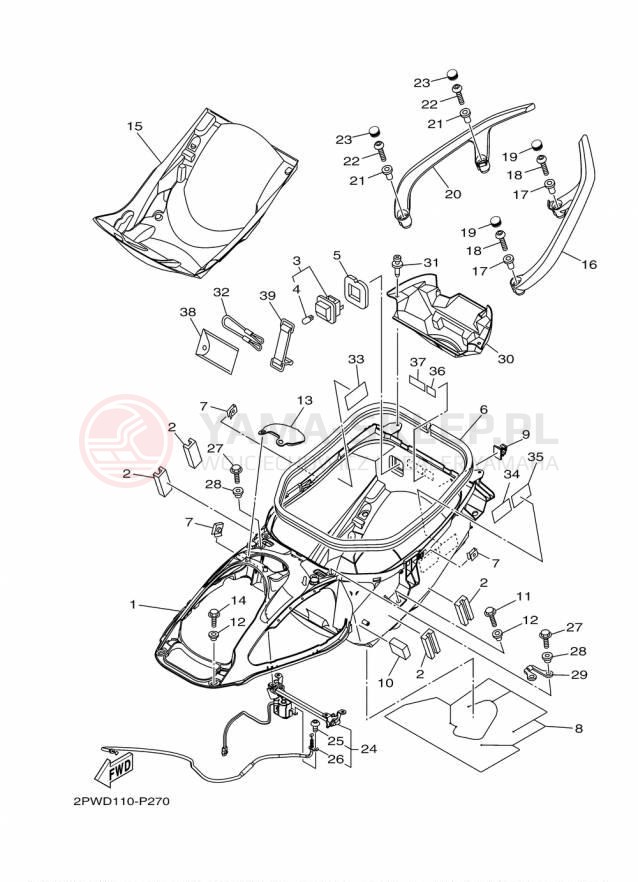 Schemat "siedzenie" do Yamaha TMAX XP500F