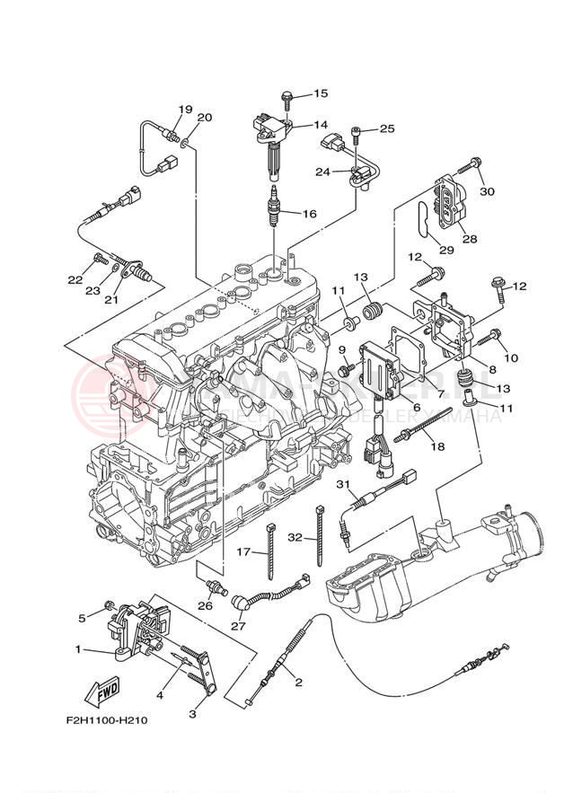 Schemat "układ elektryczny" do Yamaha (WAVERUNNER FX HO) FY1800H