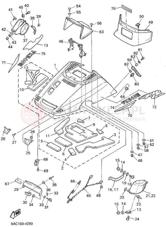 Schemat "Osłony" do Yamaha VK540 II VK540EU