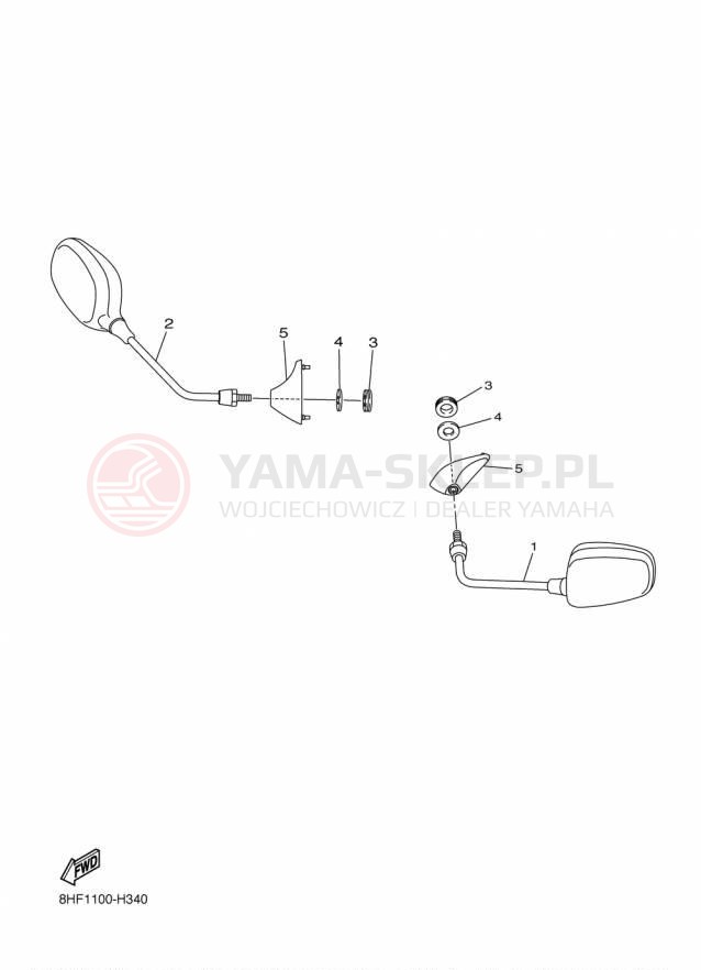Schemat "Lusterko wsteczne" do Yamaha RS VENTURE TF RST90PTFFB