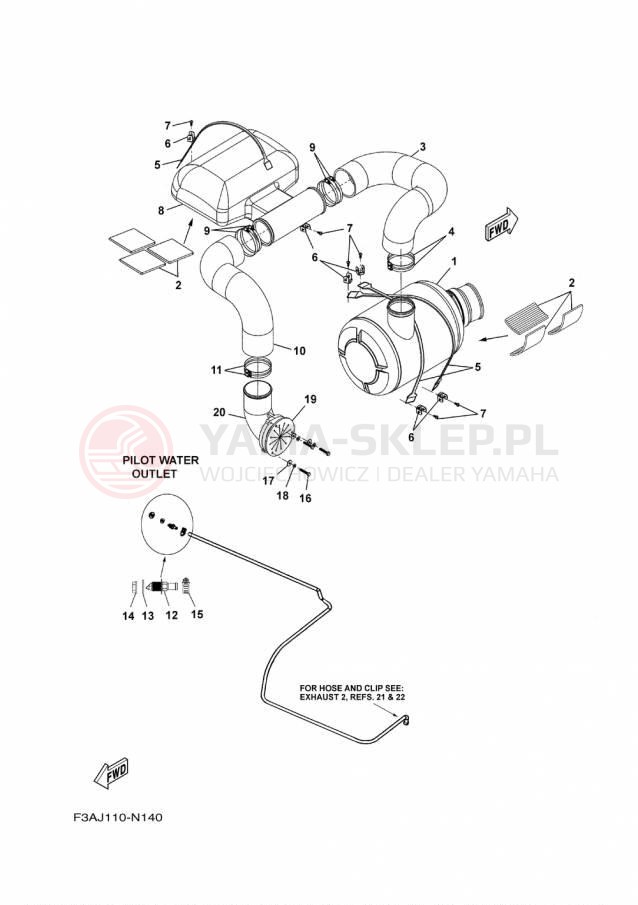 Schemat "wydech" do Yamaha SX190 RX1800CP/RX1800DP