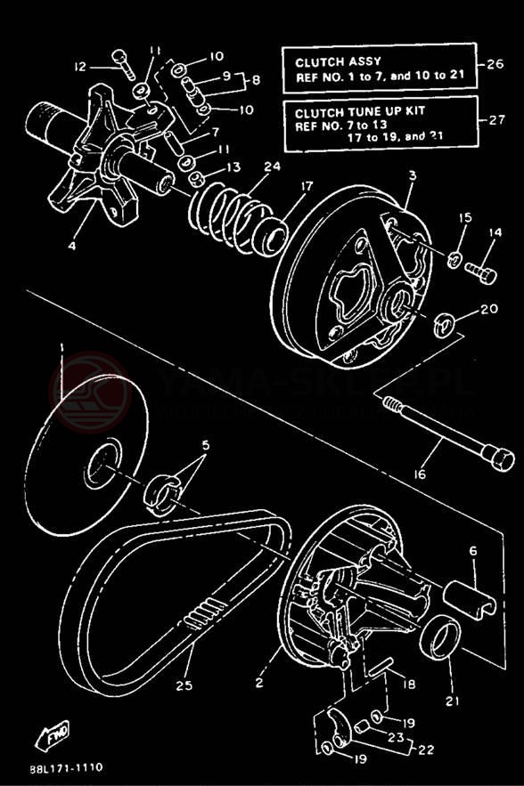 Schemat "PRIMARY SHEAVE" do Yamaha PHAZER II PZ480R