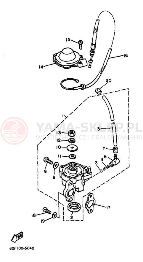 Schemat "Pompa olejowa" do Yamaha BRAVO LT BR250TB