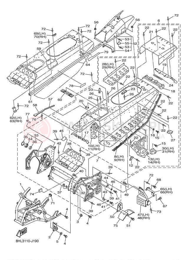 Schemat "rama" do Yamaha FX NYTRO XTX FX10XTZW/FX10XTZB