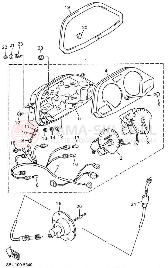 Schemat "licznik" do Yamaha VMAX-4 MOUNTAIN MAX VX800STW