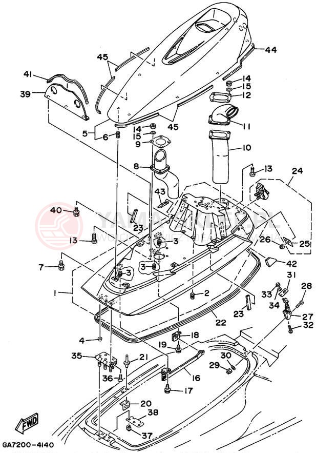 Schemat "ENGINE HATCH" do Yamaha WAVE BLASTER WB700T