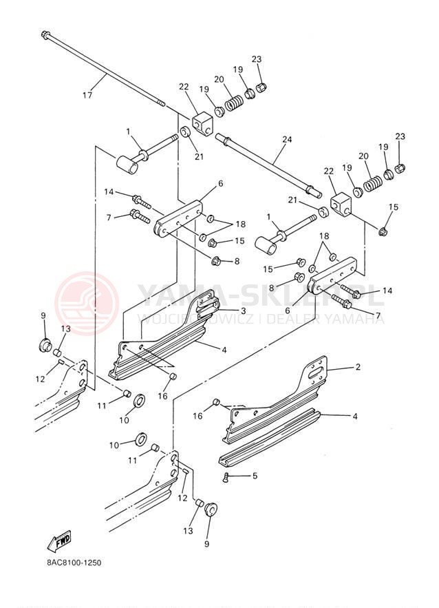 Schemat "TRACK SUSPENSION" do Yamaha VK540 III VK540EF