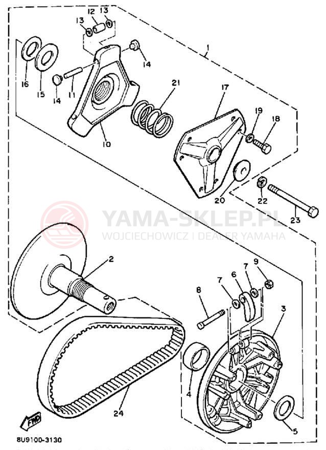Schemat "PRIMARY SHEAVE" do Yamaha V-MAX VMX540L