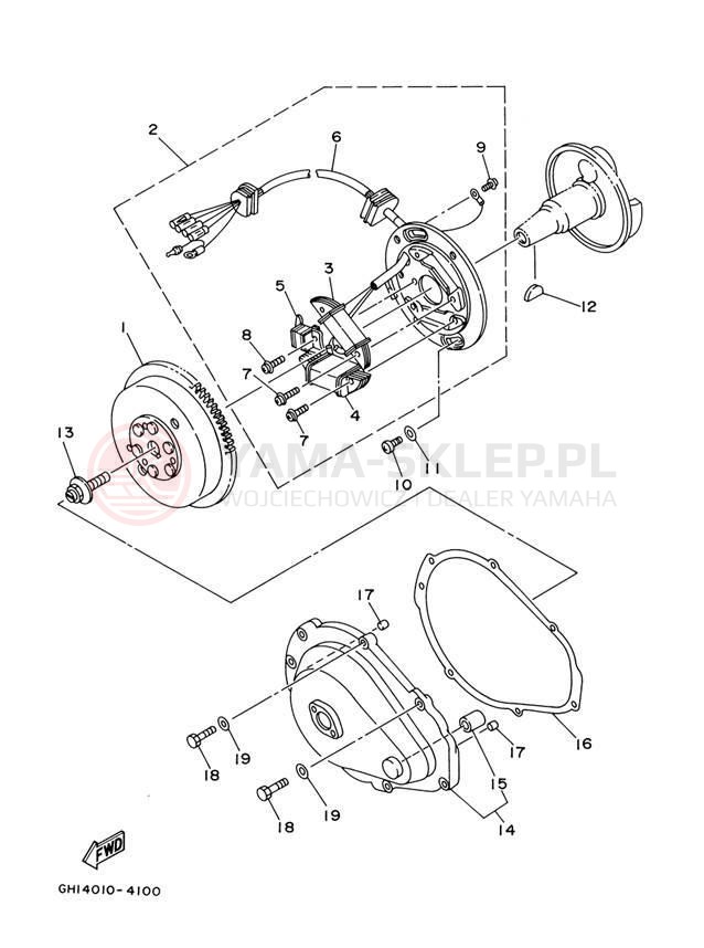 Schemat "prądnica" do Yamaha XL700 XL700Y