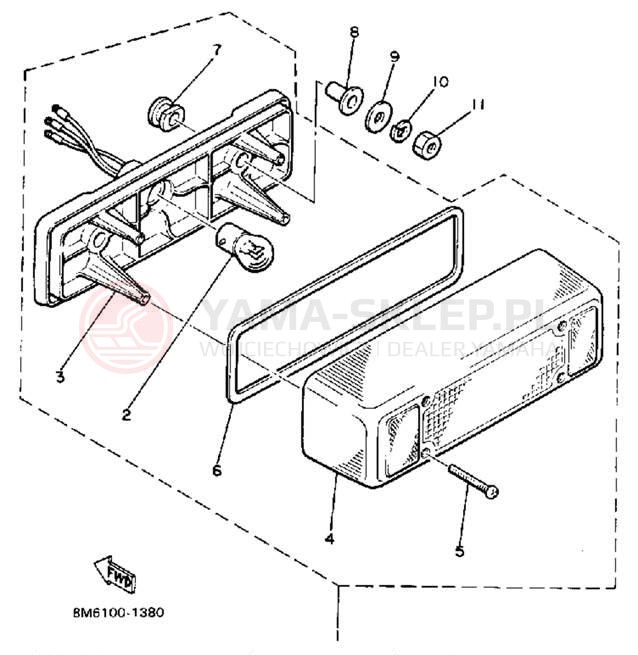 Schemat "lampa tył" do Yamaha XL-V XL540J