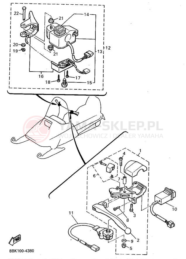 Schemat "układ elektryczny" do Yamaha VENTURE XL VT480U
